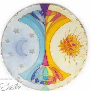 pictură mandale vindecătoare pe mătase naturală